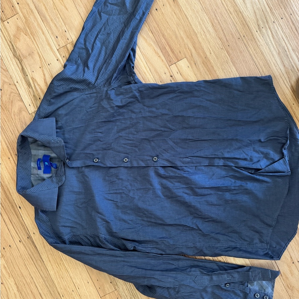 Egara Blue Striped Dress Shirt